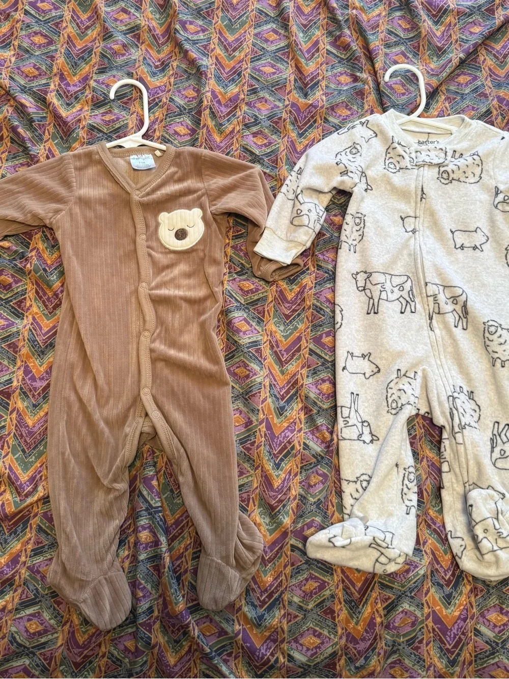 Carter's Brown Bear Plush Applique Footed Pajama